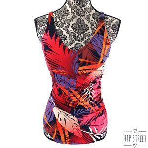 SPEEDO Swimsuit Tropical Leaf Print One Piece 14